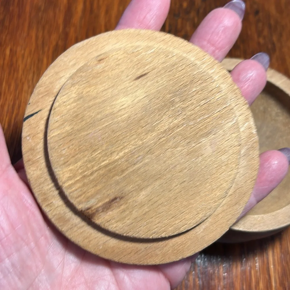 Vintage Hand Made Wooden Trinket Box